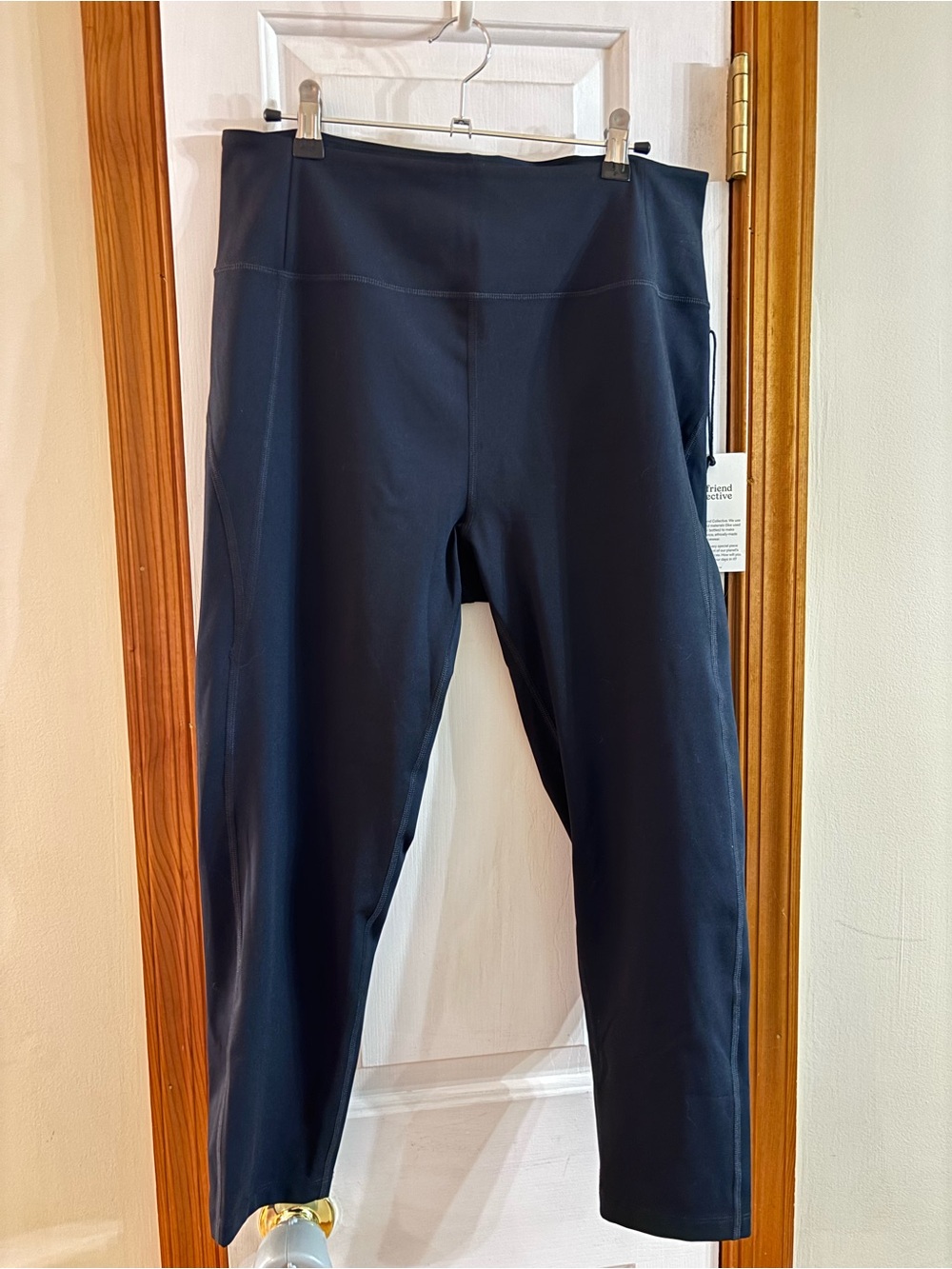 NWT Pact Girlfriend Collective Black Stretch Capris Hidden Waist Pocket Size XXL